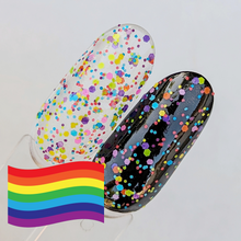 Load image into Gallery viewer, Neon Rainbow Pride Glitter Topper