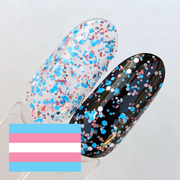 Trans Pride Glitter Topper