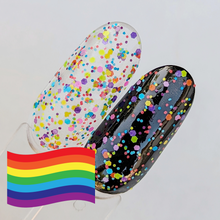 Load image into Gallery viewer, Neon Rainbow Pride Glitter Topper
